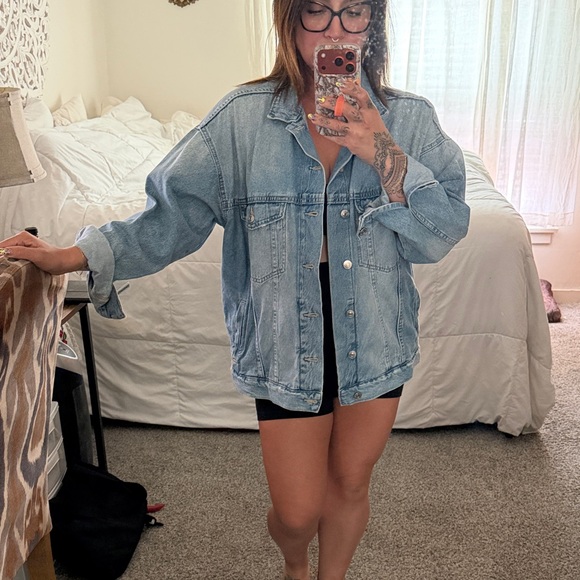 H&M Jackets & Blazers - H&M Light Wash Oversized Denim Jacket